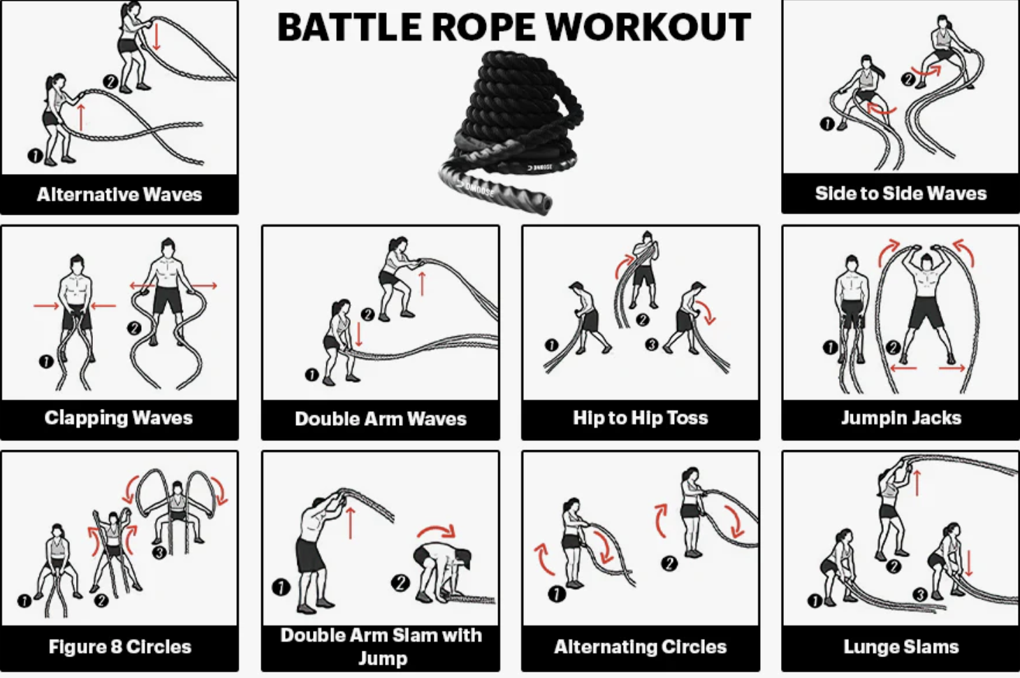 6 exercices avec une corde ondulatoire pour des résultats rapides